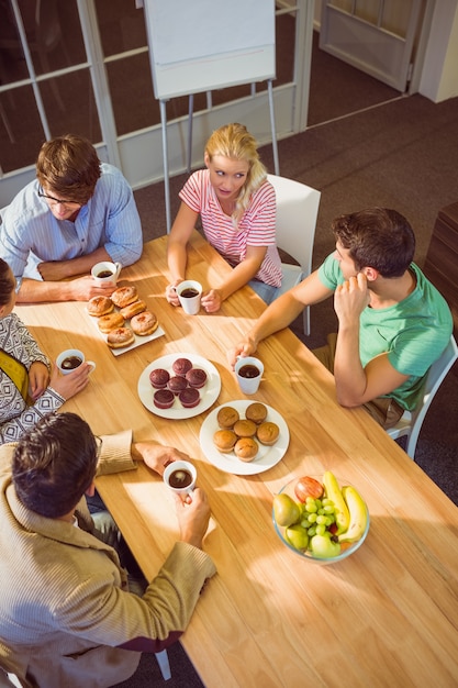 Business people having dessert