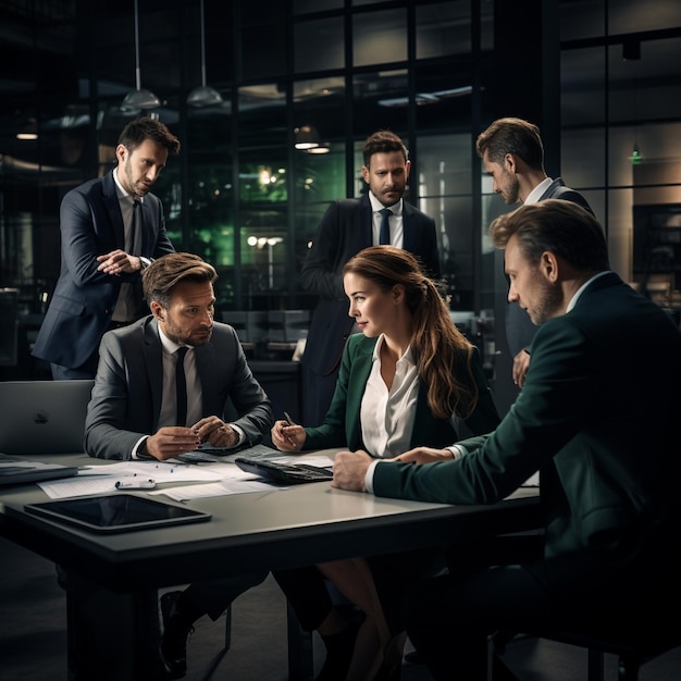 Business people having discussion dispute or disagreement at meeting