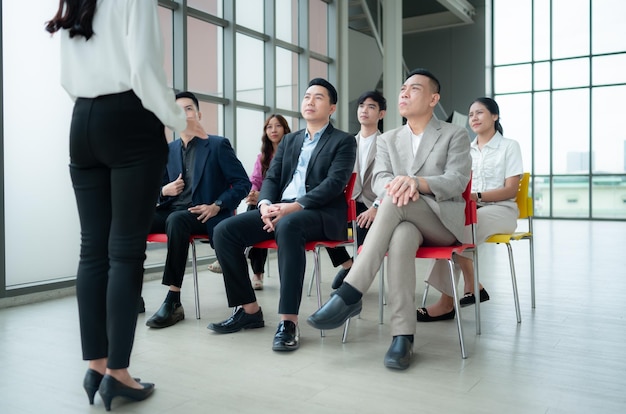 Business people having a meeting in the office discuss plans and successful team work