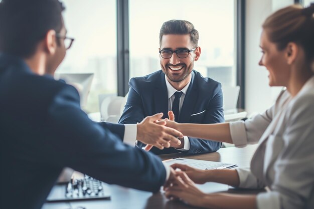 Foto business people make a deal in a meeting