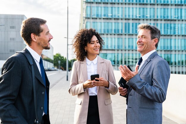 Business people meeting in a business park