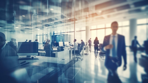 Business people meeting in glass office