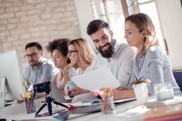 Business people in modern office