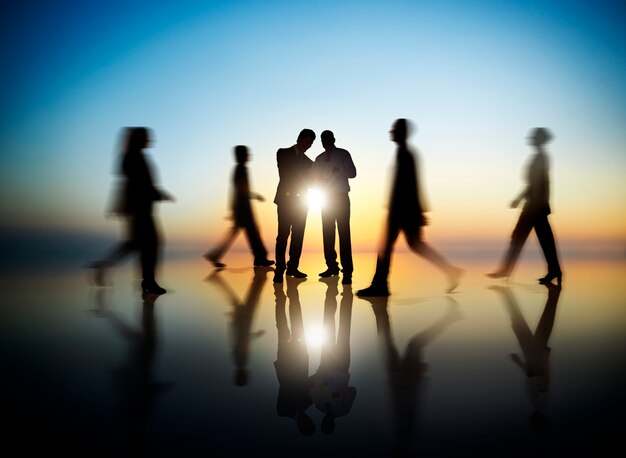 business people on the move