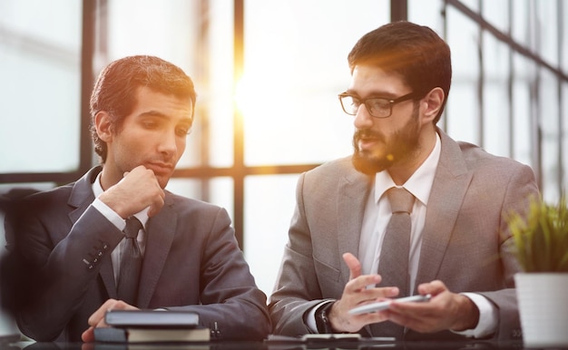 business people in the office working together