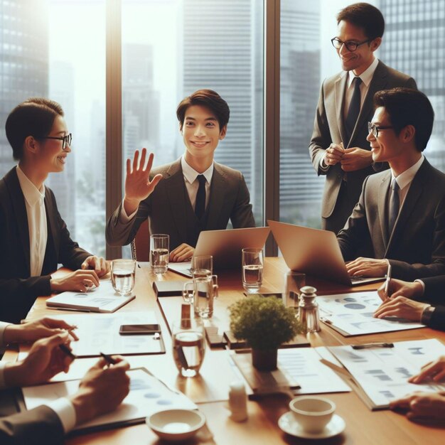 写真 会議をしているビジネスマン