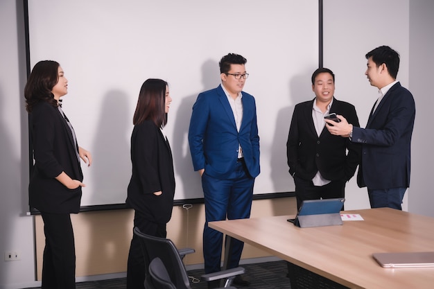 Business people  in seminar room.