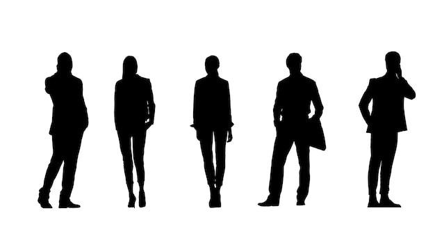 Business people set of 3D silhouettes 3D illustration Rendering