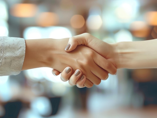 Business people shake hands