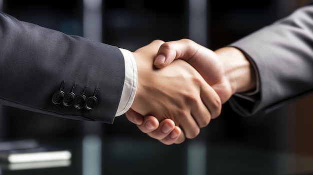 business people shaking hands close up