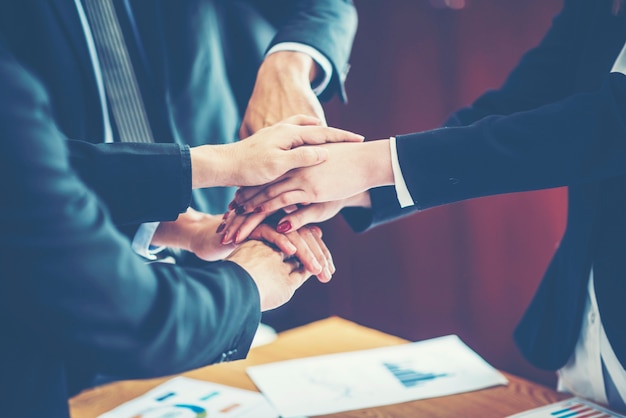 Business people shaking hands, finishing up a meeting