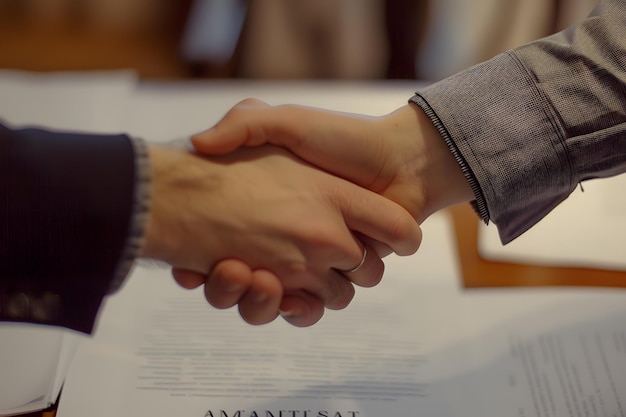 Business people shaking hands finishing up a meeting