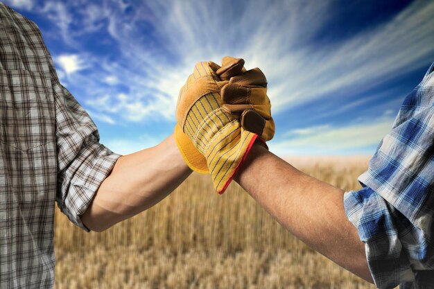 Business people shaking hands upon reaching an agreement