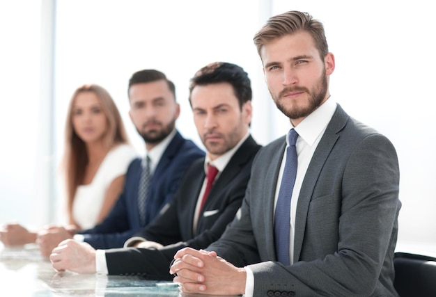 Business people sitting at the negotiating tablebusiness concept