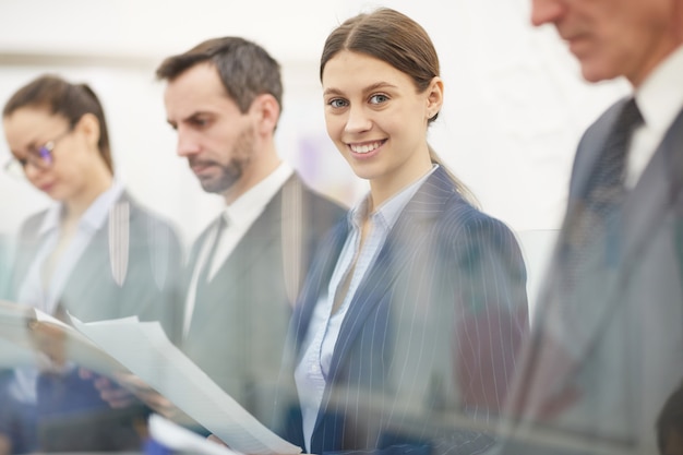 Business People Standing in Row