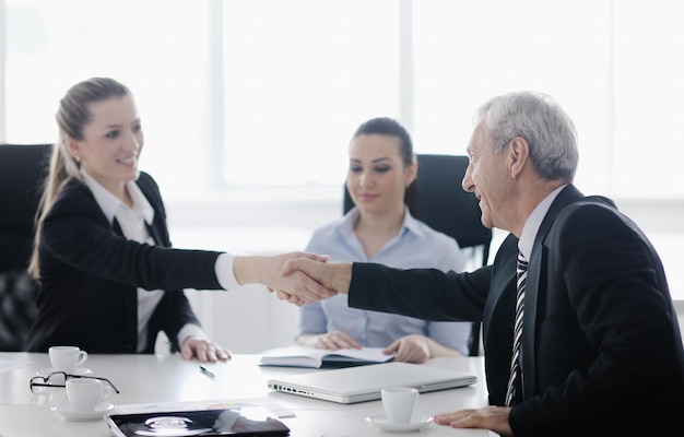 business people  team  at a meeting in a light and modern office environment.