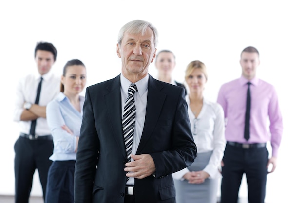 Photo business people  team  at a meeting in a light and modern office environment.