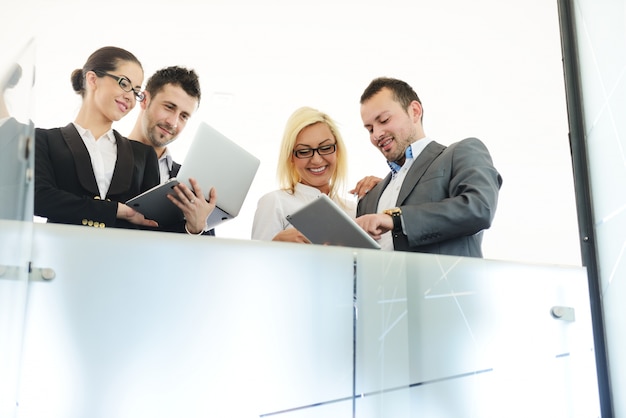 Business people using tablet computer