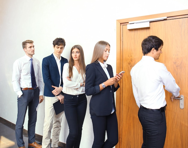 Business people waiting for job interview