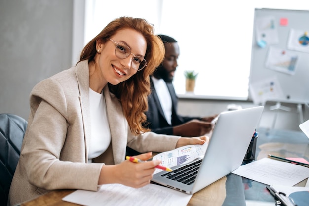 Business people work woman man briefing