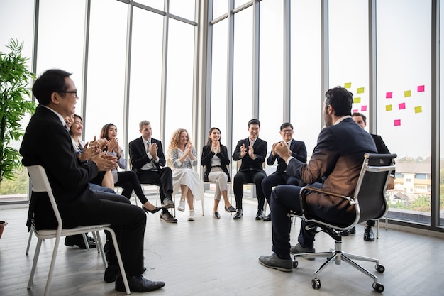 Business people working in conference room corporate business team and manager in a meeting