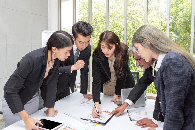 business people working at desk in office
