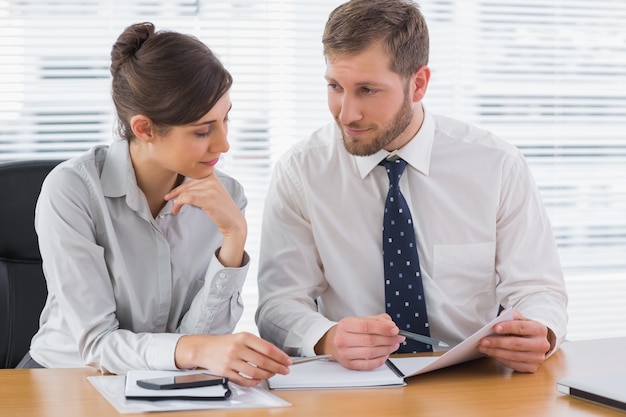 Business people working on documents