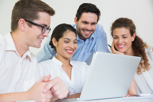 Business people working on laptop