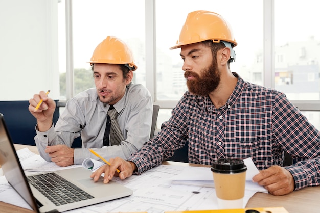 Business people working on laptop