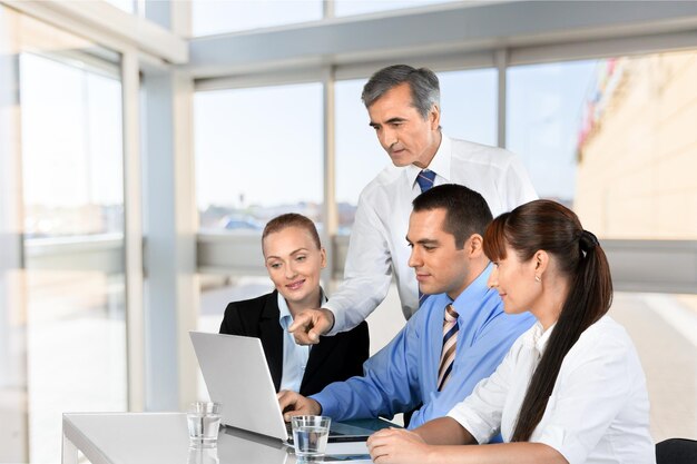 Business people working on a laptop