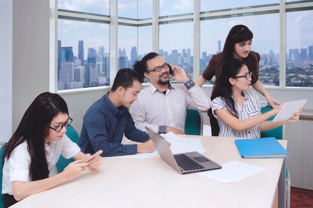 Business people working in a meeting room