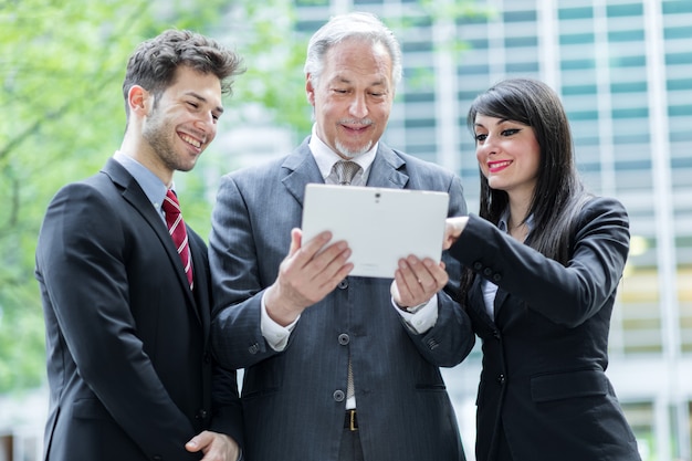 Business people working outdoor