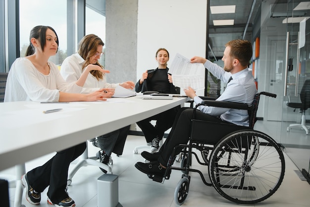 Business people working on project in office