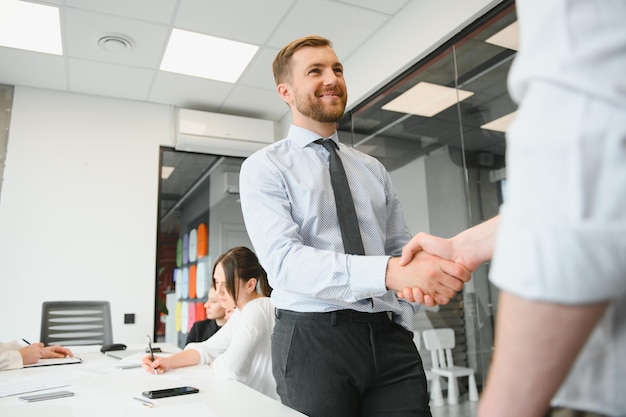 Business people working on project in office