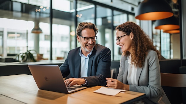 Business people working together at coffee shop