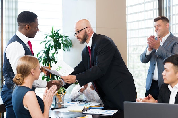 Business people working together at conference table