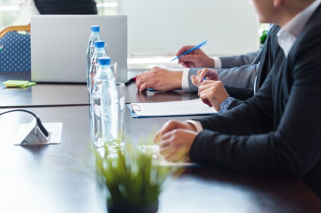 Business people working together at conference table