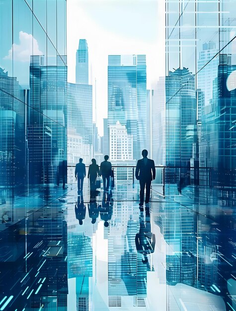 Photo business person in futuristic business environment