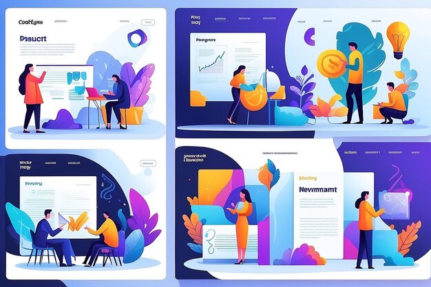 Business plan development abstract concept vector illustration set Business idea briefing and teamwo