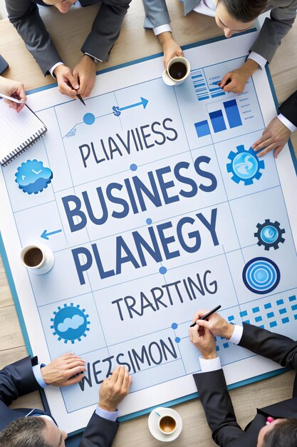 Photo business planning vision teamwork strategy