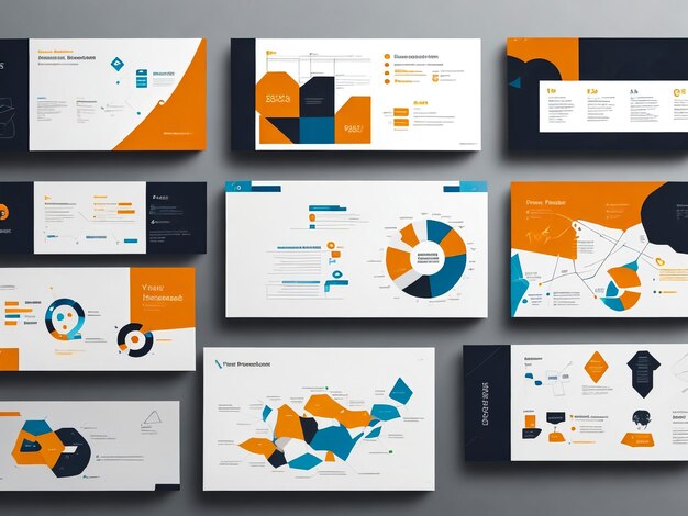 Foto business presentation brochure guide design o pitch deck slide template o sales guide slider
