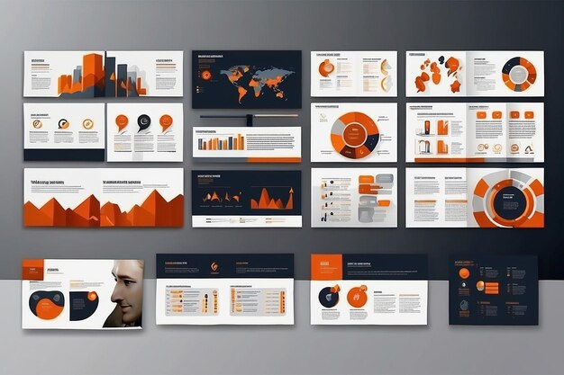 Photo business presentation template setpowerpoint template design backgrounds