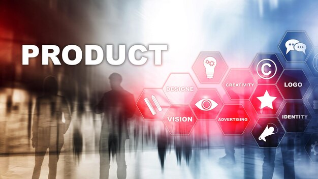 Business Product Promotion Design Concept Dubbele blootstelling achtergrond