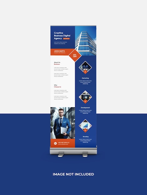 Foto progettazione del modello di banner business roll up