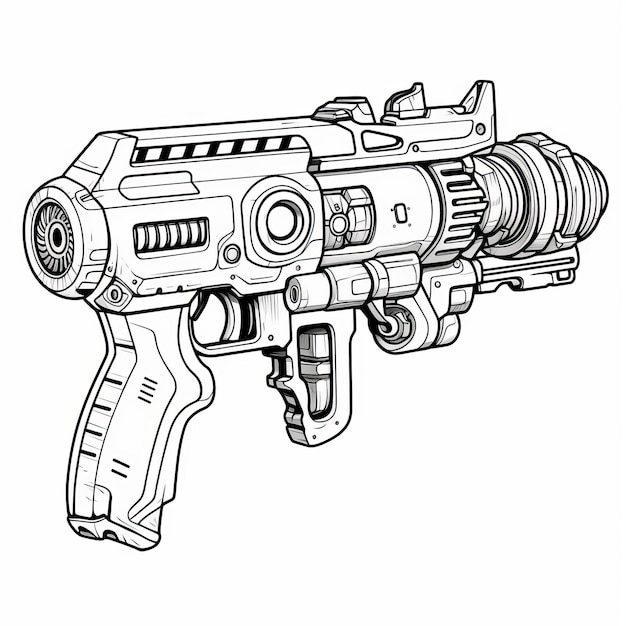 Business Scifi Ray Gun Coloring Page