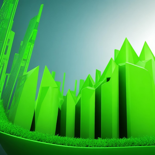 Business share market growth green arrow background