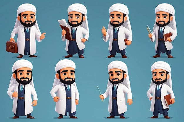 Business Sheikh Character Collection cartoon set