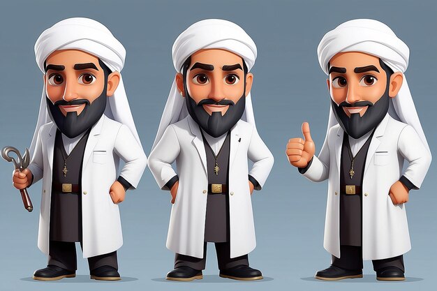 Business Sheikh Character Collection cartoon set