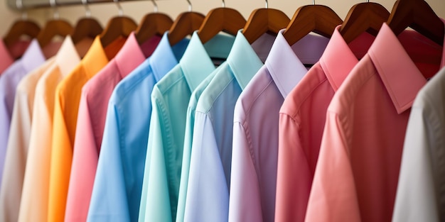 Business shirt hanging in closet AI Generated