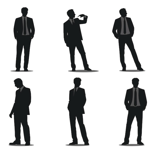 business silhouette set